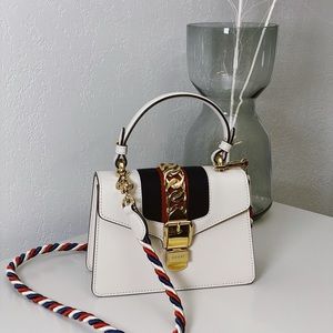 Gucci White Sylvie Leather Mini Bag